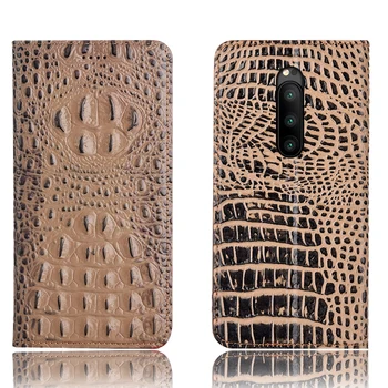 

Business style crocodile back pattern natural leather phone case for Sony Xperia XZ4/Sony Xperia XZ3 flip card cover capa funda