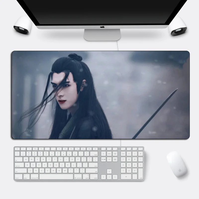 Большой игровой коврик для мыши Xiao Zhan Wang yibo с запирающимся краем 60x30 см, классный прочный коврик для компьютерного стола