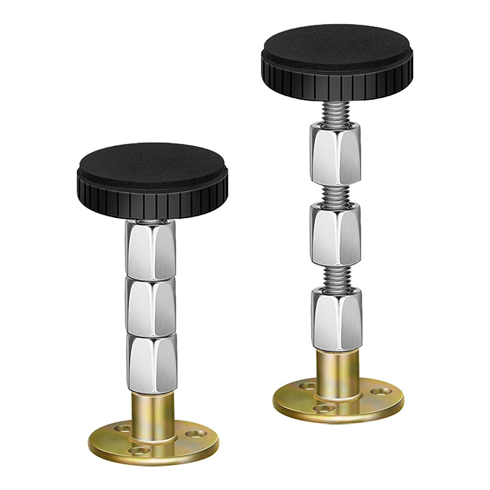 

2 Pack of 6 Screws Bed Frame Anti-Shake Tool,Bedside Antishake Telescopic Support Stabilizer for Room Wall,Beds,Cabinets,Sofas.