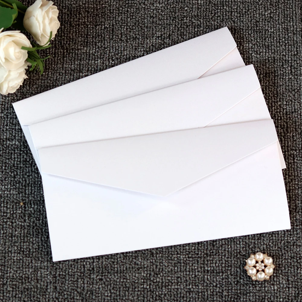  10pcs Retro DIY Kraft Paper Invitation Greeting Card Envelope Handmade Dry Flower Wedding Party Inv - 4000419774745