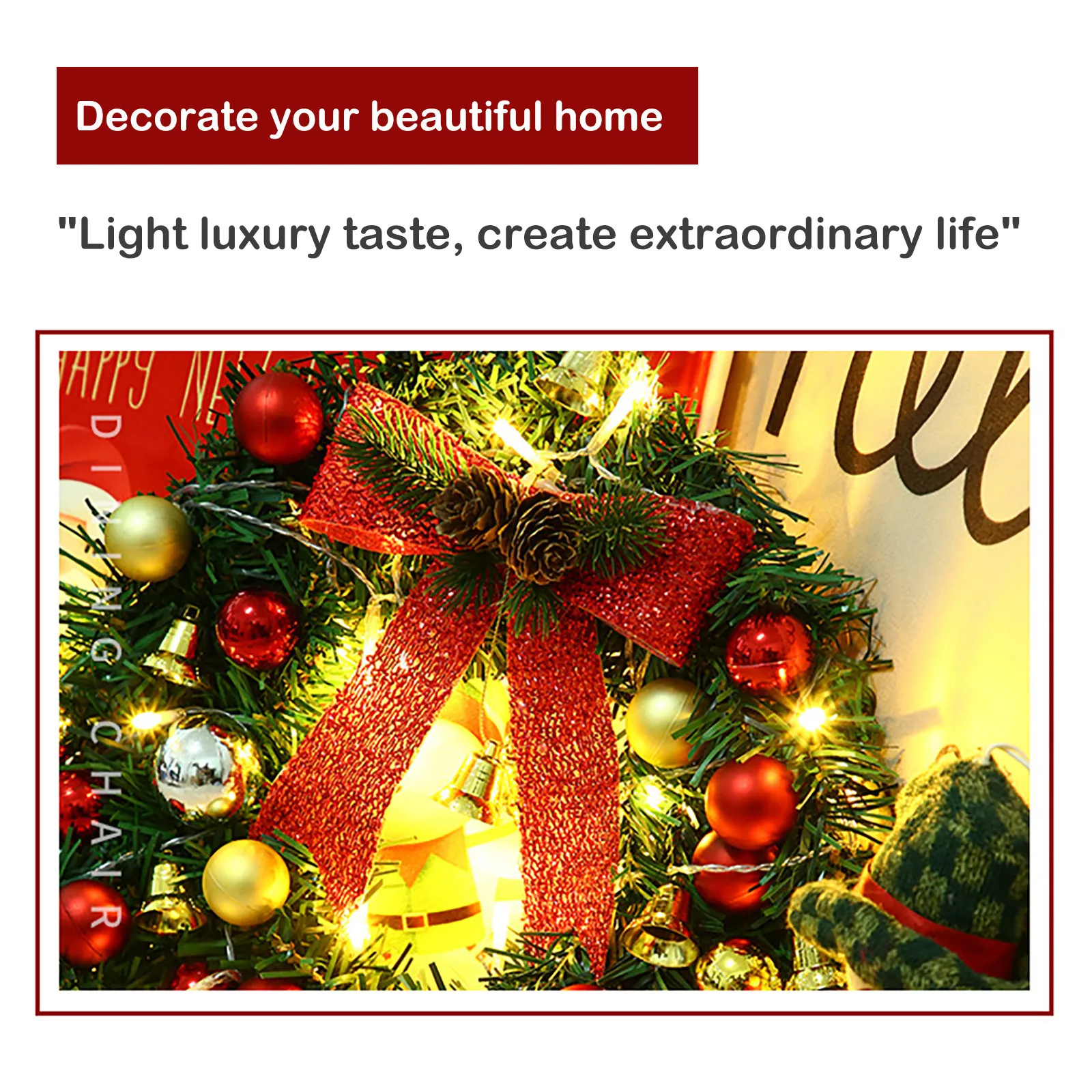 Taste Of Home Christmas 2022 Glowing Christmas Wreath With Led Light Christmas Balls Xmas Garland New  Year 2022 Decor Christmas Tree Decoration Ornaments|Pendant & Drop  Ornaments| - Aliexpress