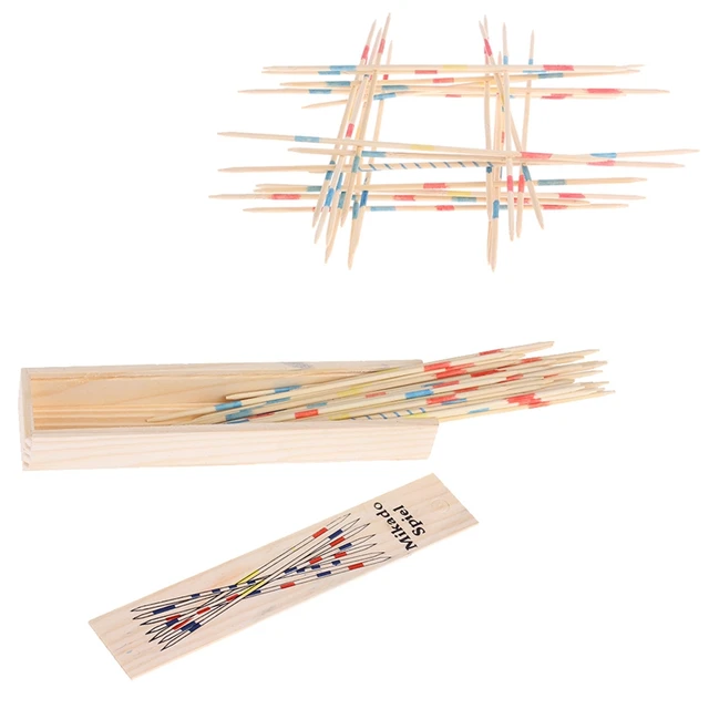 Traditional Mikado Spiel Wooden Pick Up Sticks Set Traditional Game With Box Toy 3