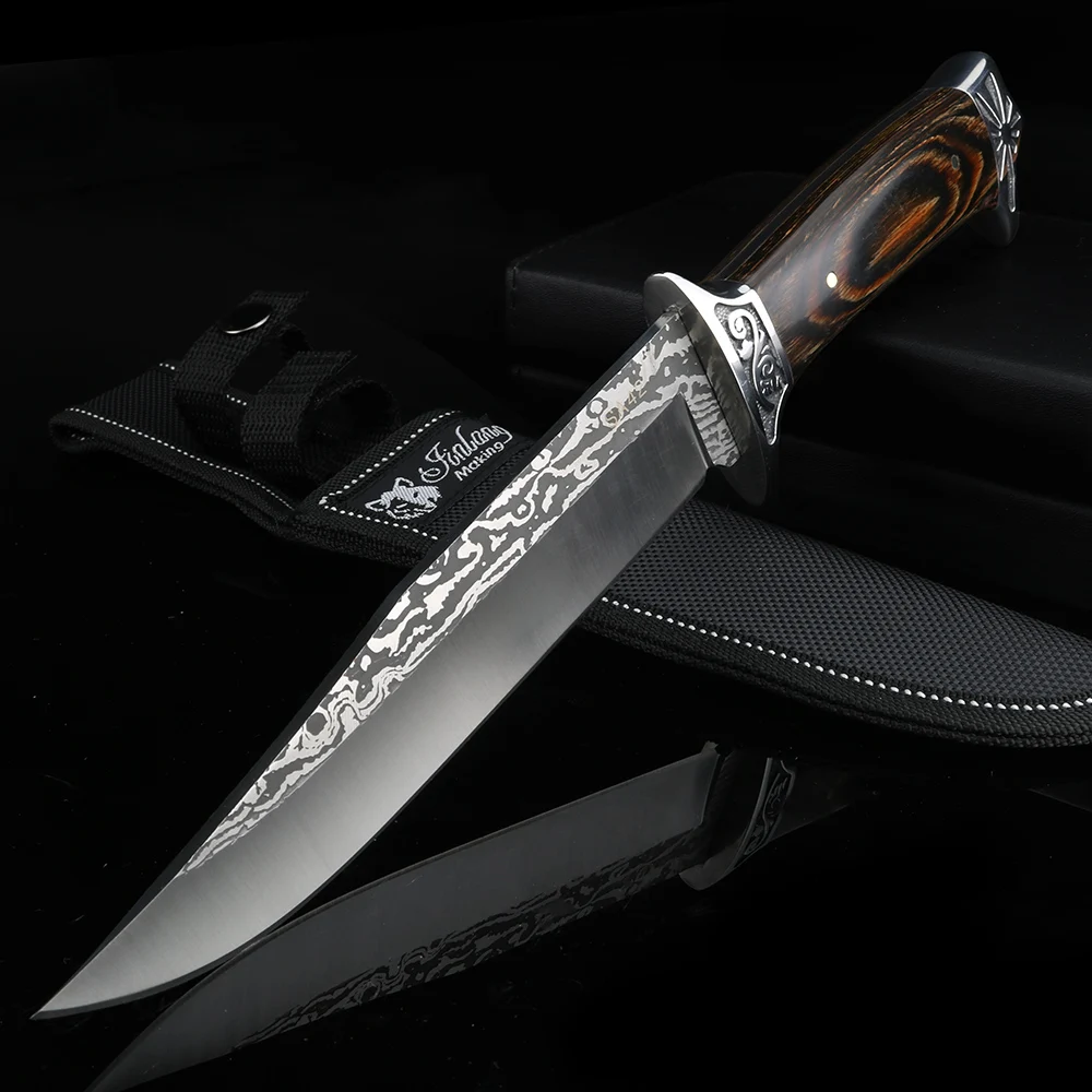 Outdoor Straight Knife Self-defense Wild Hunting Camping Multifunction Fixed Blade | Инструменты