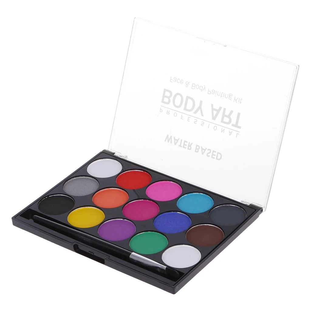 

15 Colors Body Paint Makeup Facial Painting Water Ink Oil Graffiti With Brush