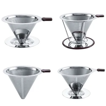

Stainless Steel Coffee Filter Holder Reusable Coffee Filters Dripper Drip Coffee Baskets Tea Strainers Kitchen Tools