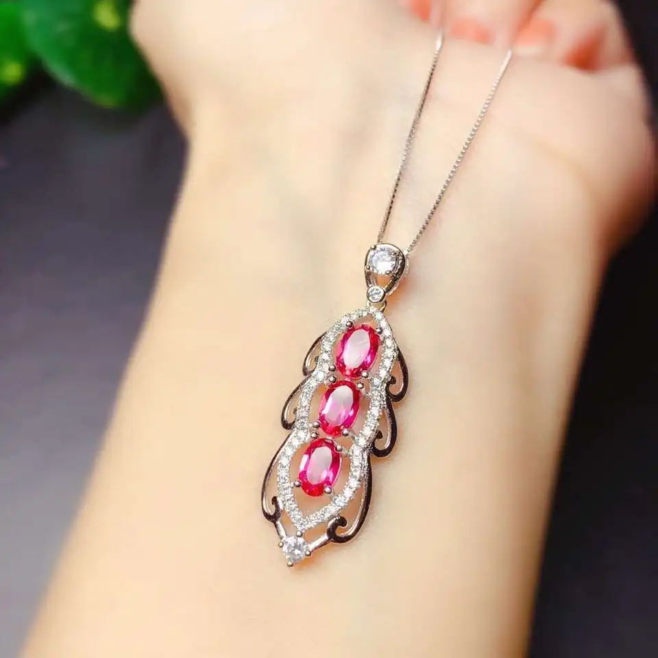 transfusion Vælge patologisk attractive natural red topaz necklace for women silver shiny jewelry 925  sterling silver red gem girl birthday gift for New Year _ - AliExpress  Mobile