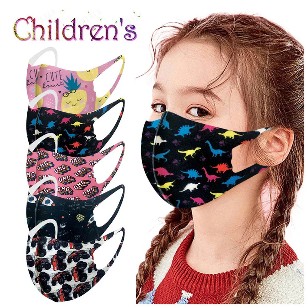 1Pcs Cute Cartoon 3D Printed Children Face-masks 2020 Fashion Cosplay Cotton Washable Adjustable Filter Mask In Stock | Красота и