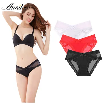 

Annilove Women Underwear Sexy Lace Panties Satin Panty Comfortable Lingerie Female Underwears
