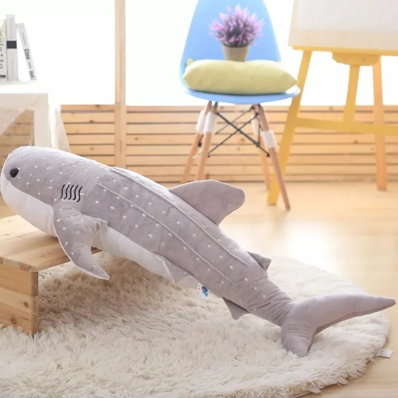 Plush Doll 150cm Large Size Soft Shark Plush Toy Big Creative Blue Whale Stuffed Soft Shark Sea Fish Plush Pillow Lovely Children Baby