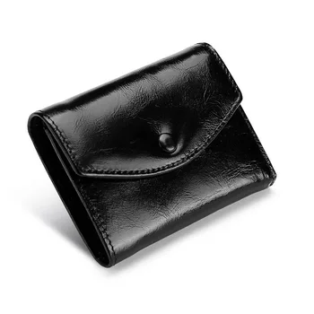 

Genuine Leather Simple Women's Small Wallet2020New Style70%off Short Style Wax Leather Handbag wallets for women woman wallets
