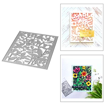 

2020 New Hot Mother Day Rectangle Plant Flower Leaf Background Metal Cutting Dies For and Scrapbooking Foil Card Making no stamp