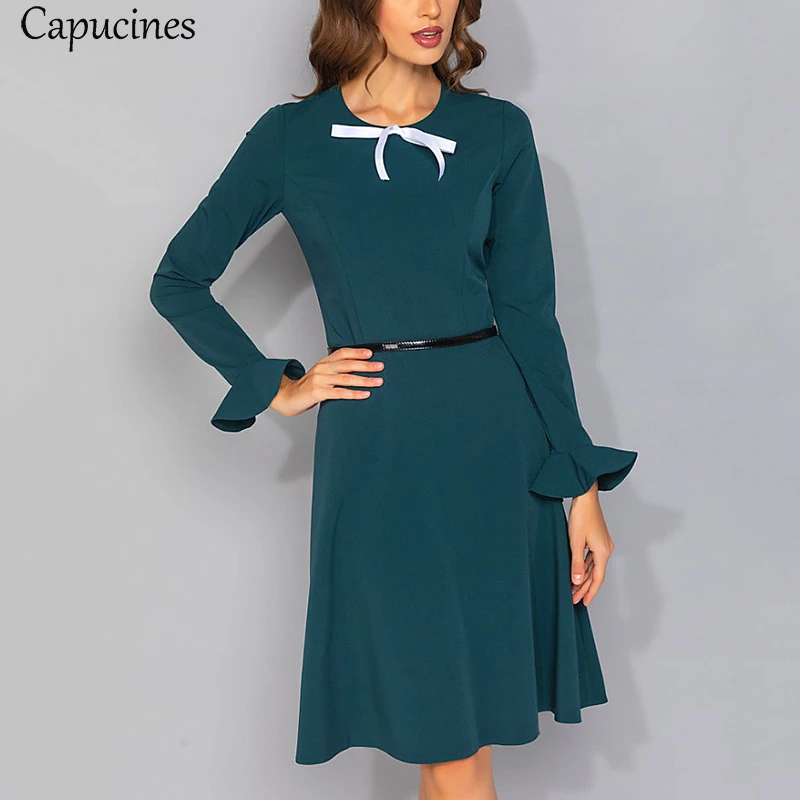 Capucines Ribbon Bow Embellished Flare 