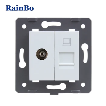 

RainBo Plastic-Materials DIY-Accessory Function-Key For-TV RJ45 CAT6 Computer-Socket EU-Standard A8TVCOW/B