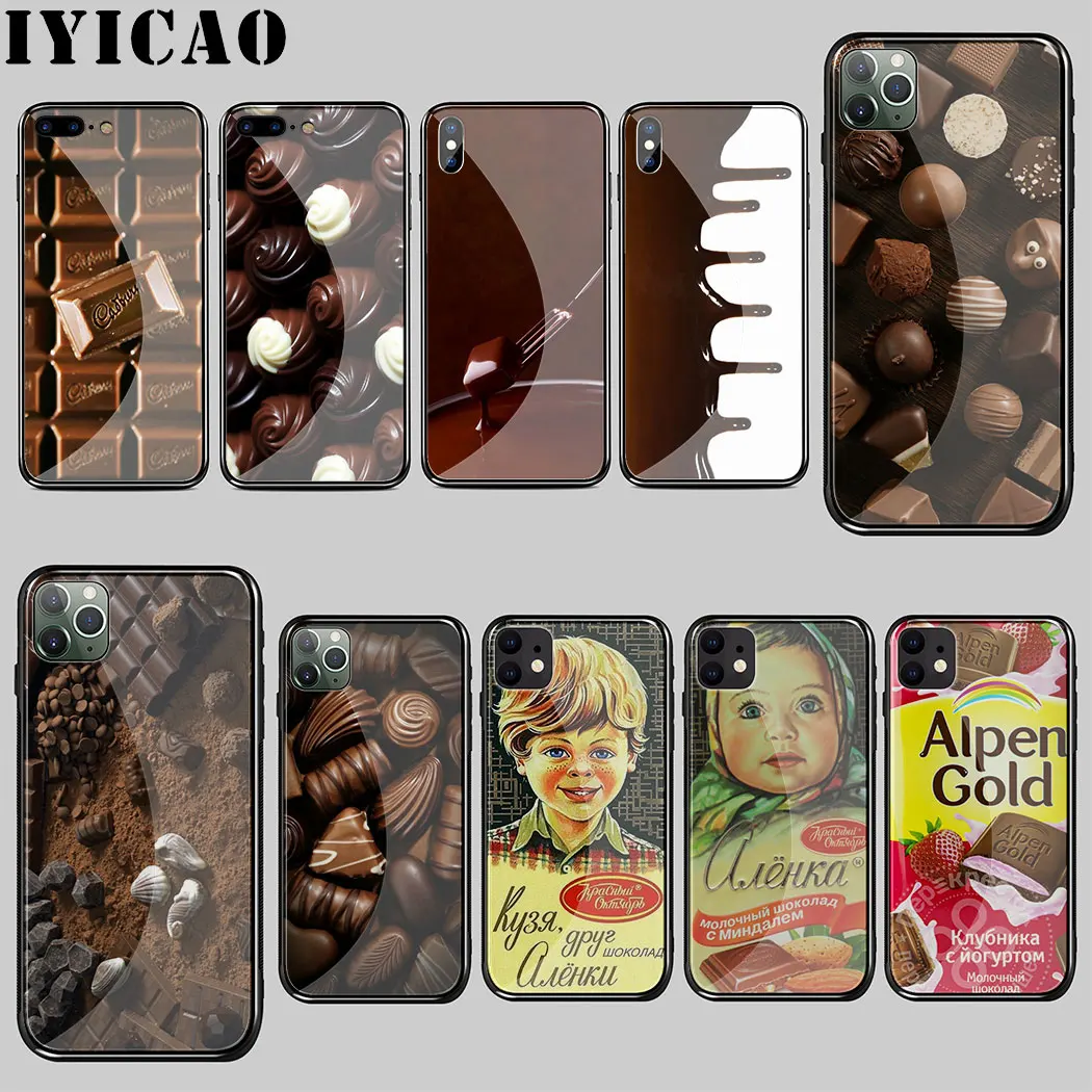 alenka bar wonka chocolate Tempered Glass Case for iphone 5 5S SE 6 6S 7 8 Plus 11 Pro X XR XS Max Cover |