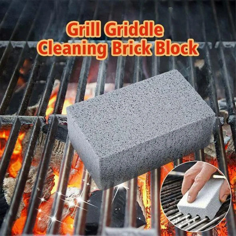 2pcs Bbq Grill Cleaning Brick Block Barbecue Stone Racks Stains Grease