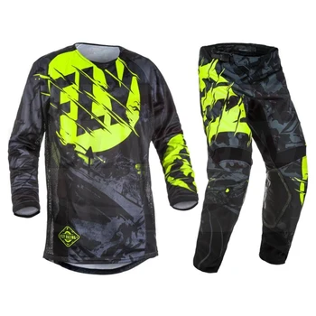 

Fly Fish Motocross MX Racing Suit Black Yellow Pants & Jersey Set Combos Moto Off-road Dirt Bike ATV MTB DH Riding Gear Set Men