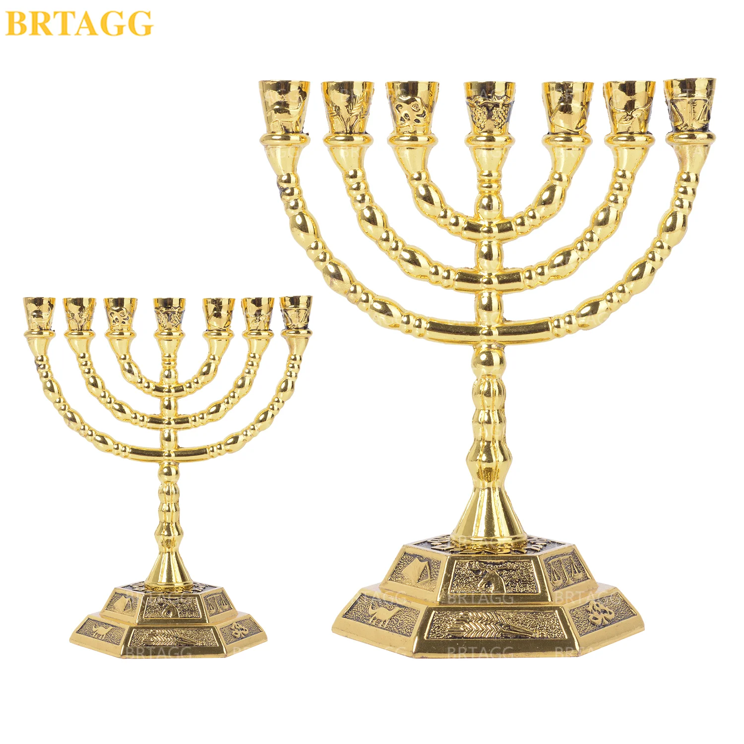 BRTAGG Menorah 12 племен Израиля Менора храм jerusма 7 веток еврейские подсвечники подарок