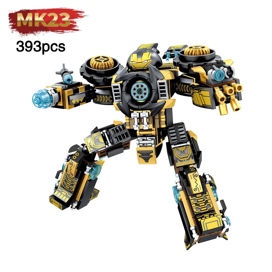 

Iron Man MK23 Dragon Armor Mech compatible legoingly Marvel Super Heroes Avengers Building Blocks Toys For Children Gift