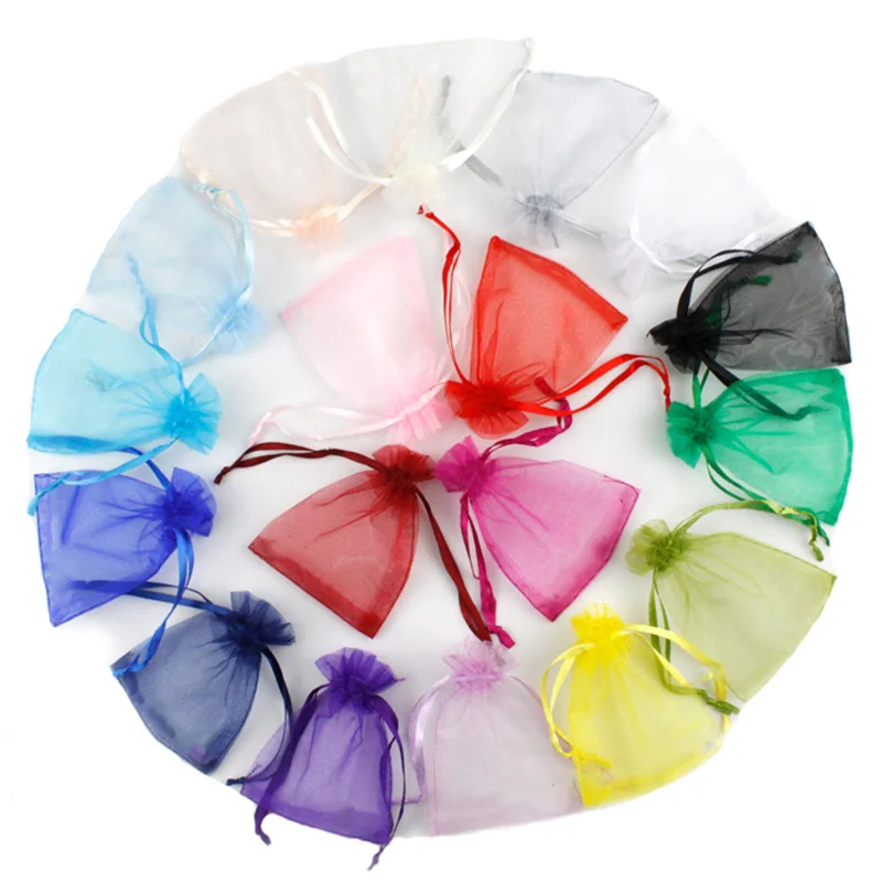 Wholesale 22 Colors 11X16 15X20 17X23cm 20x30cm  Wedding Gift Organza bag Jewelry Packaging Display & Jewelry Pouches Gift Bags