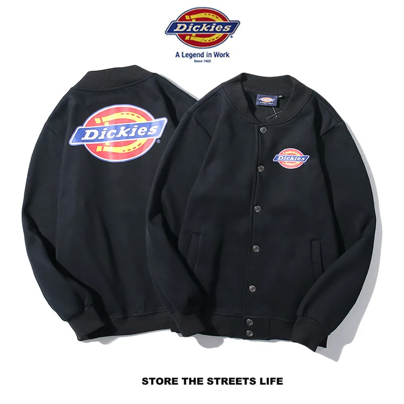 

2019 Looped Pile Thin Autumn And Winter di ke Dickies Jacket Men's Classic Students Printed Baseball Uniform Casual Open
