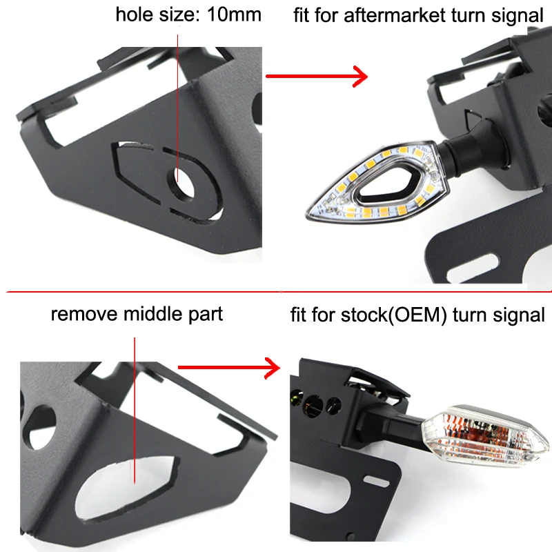 Fit For Kawasaki Ninja ZX-10R ZX10R 2008-2010 ZX6R ZX-6R 2018 Rear Tail Tidy License Plate Holder Bracket Fender Eliminator kit