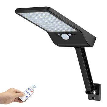 

LED Solar-Wall-porch-Light Garden-yard-flood-Lamp Outdoor Pir-Motion-Sensor Remote-Control IP65 Waterproof#