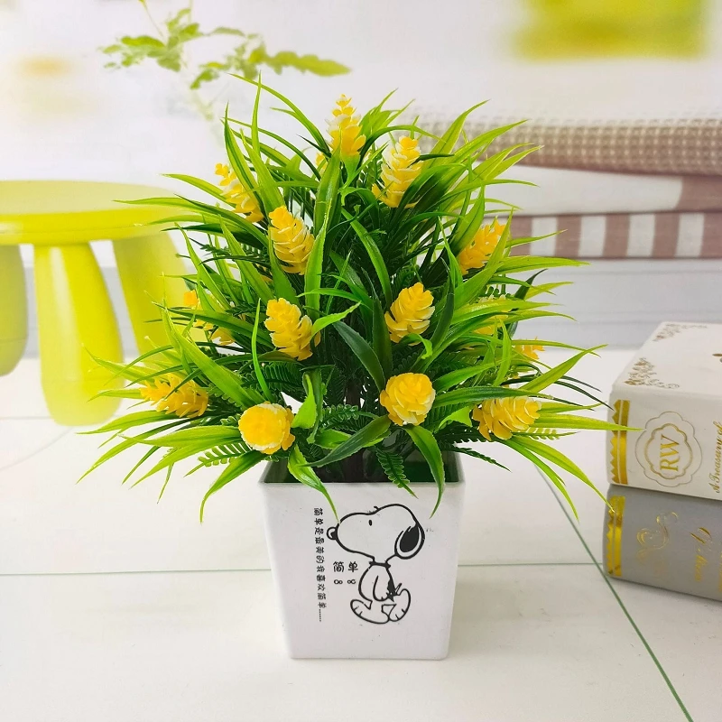 Lifelike Simulation Potted Plants Store Artificial Flower Fake Bonsai Garden Home Party Desktop Office Decorative