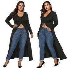 Приграничная поставка товаров платье большого размера осень и зима с длинным рукавом неровный пупок разрез юбка «Ласточкин хвост» Глубокий V Mopping L