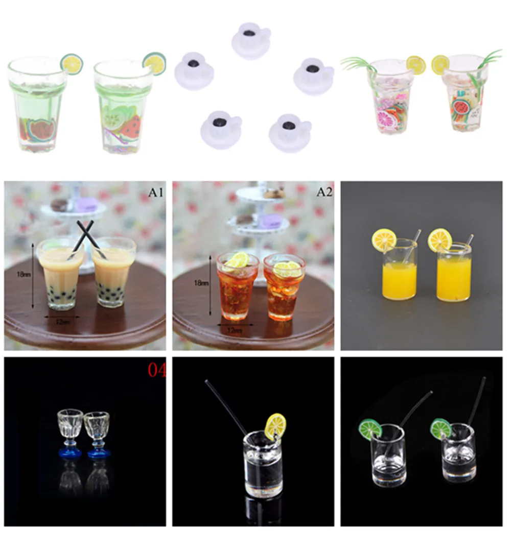 1:12 Dollhouse Mini Lemons Water Cup Dollhouse Accessories Toy Mini Decors Gifts 