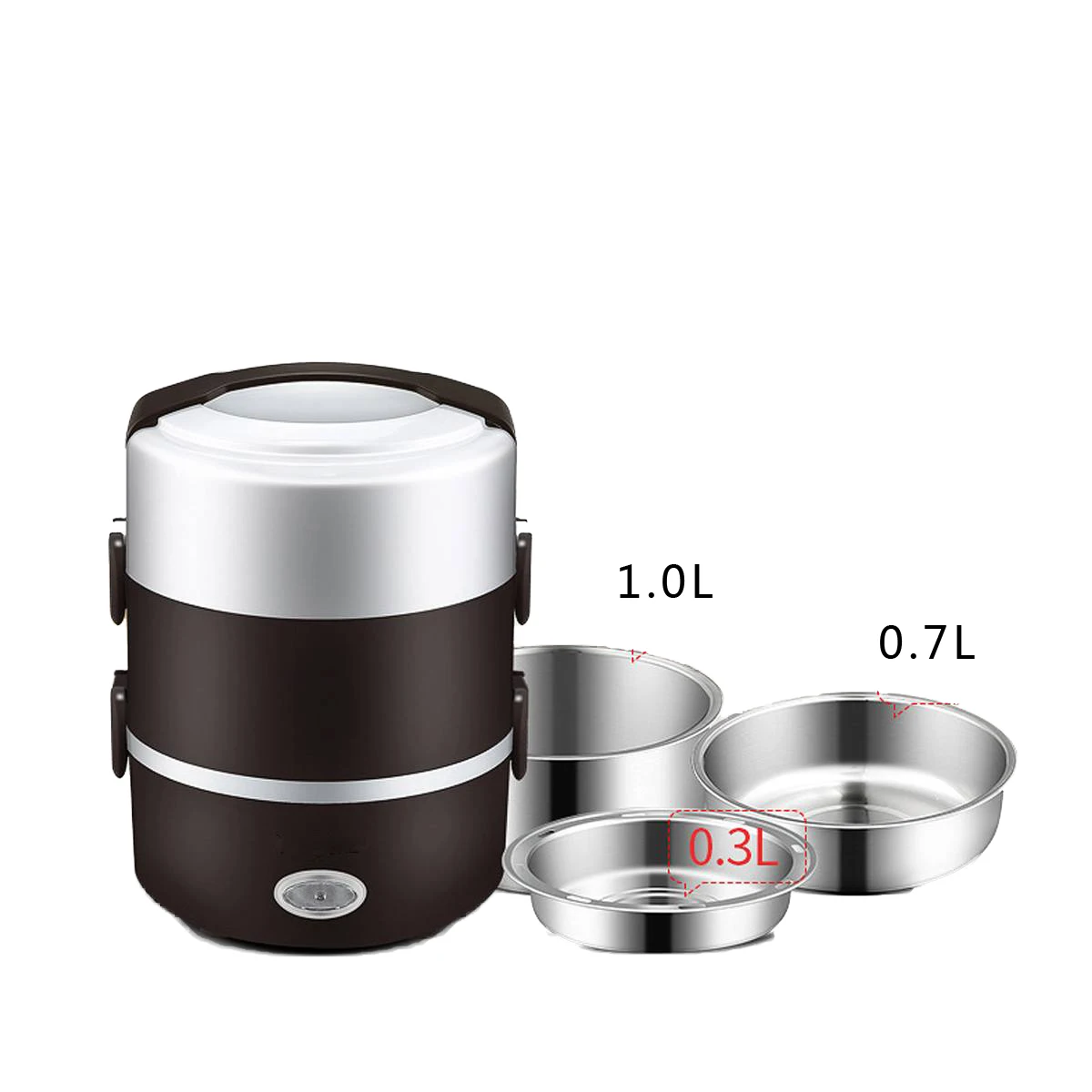 

2L 3 Layer Portable Lunch Box Mini Electric Rice Cooker Steamer Meal Thermal Heating Automatic Food Container Warmer Cooking Pot