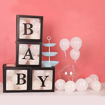 

DIY Transparent Box Latex Balloon BABY LOVE Block for Baby Shower Wedding Decor