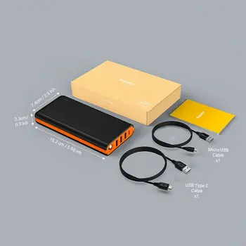 

EasyAcc 20000mAh Power Bank QC 3.0 TypeC Smaller and Lighter Poverbank Fast Charge 3USB Port External Battery Charger For Xiaomi