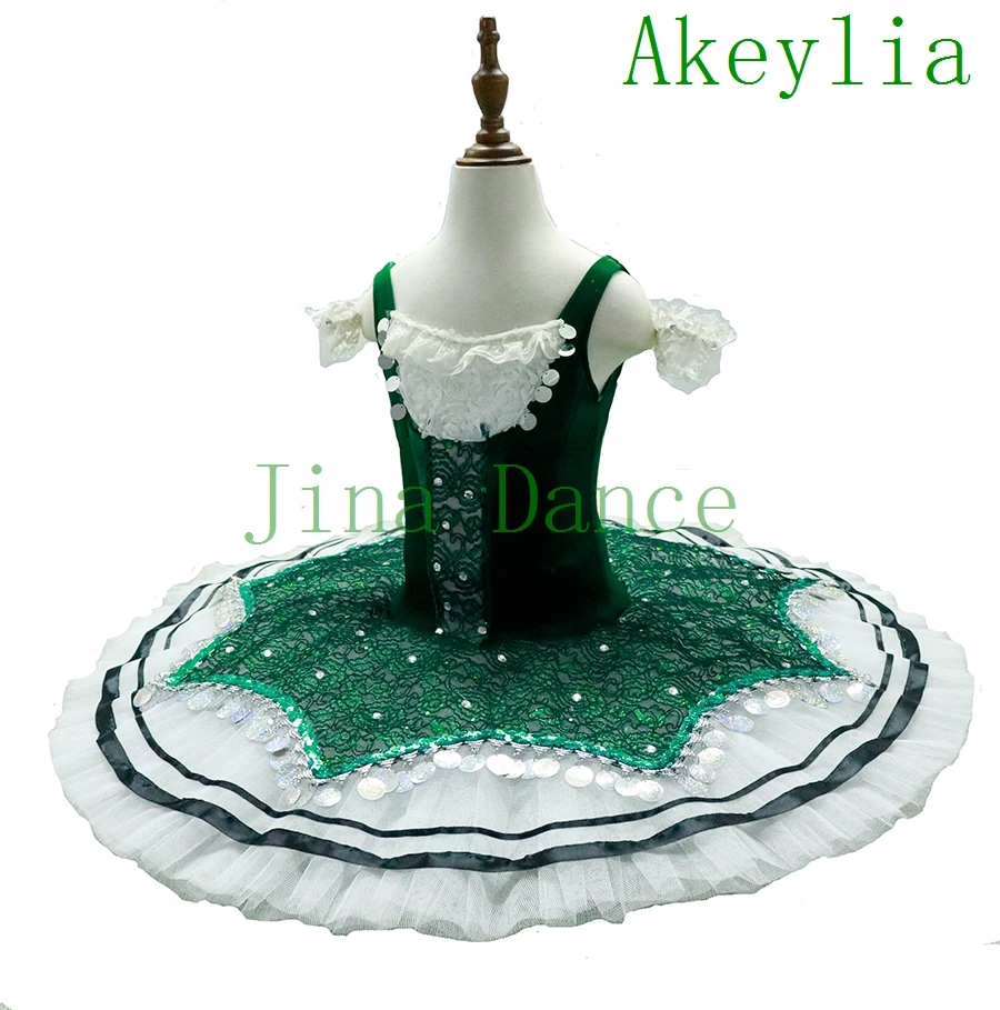 Esmeralda tutu Professional Ballet Tutu dark Green Pancake Peformance Tutus Adult  Ballet Dress Ballet Stage Costumes