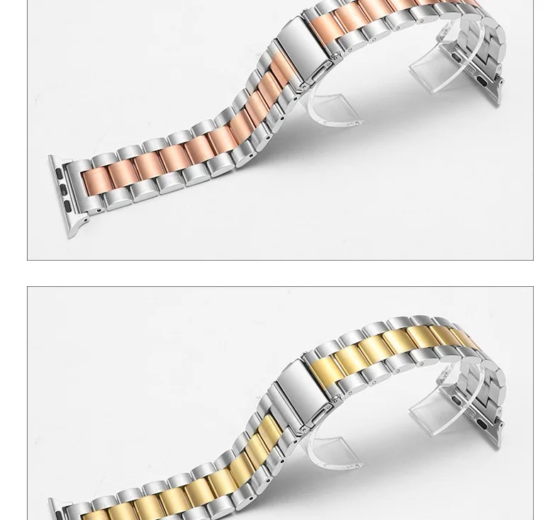 Нержавеющая сталь Ремешки для наручных часов для Apple Watch, версии новой модели черный, розовый Ремешки для наручных часов Apple Watch, версии 4, версия 1, 2, 3, ремешок 38/42 мм/40-44 мм серии