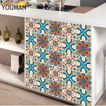 

Retro Tiles Wall Stickers for Bathroom kitchen Tile Stickers Decor Adhesive Waterproof PVC Wall Stickers Kitchen Home Decoration