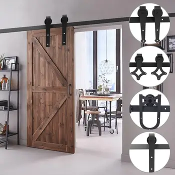 

2020 2M Hanging Rail Roller Slide Set Home Kitchen Living Room Door Rail Sliding Door System Track Wooden Sliding Door Hardware