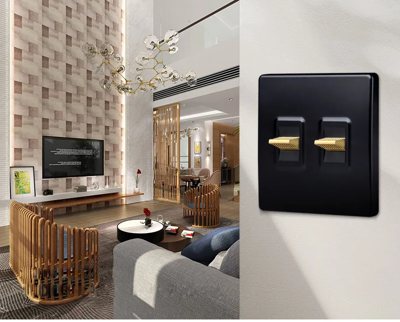 Retro, soquete De Parede Do Painel De PC, Poder De 2 Vias