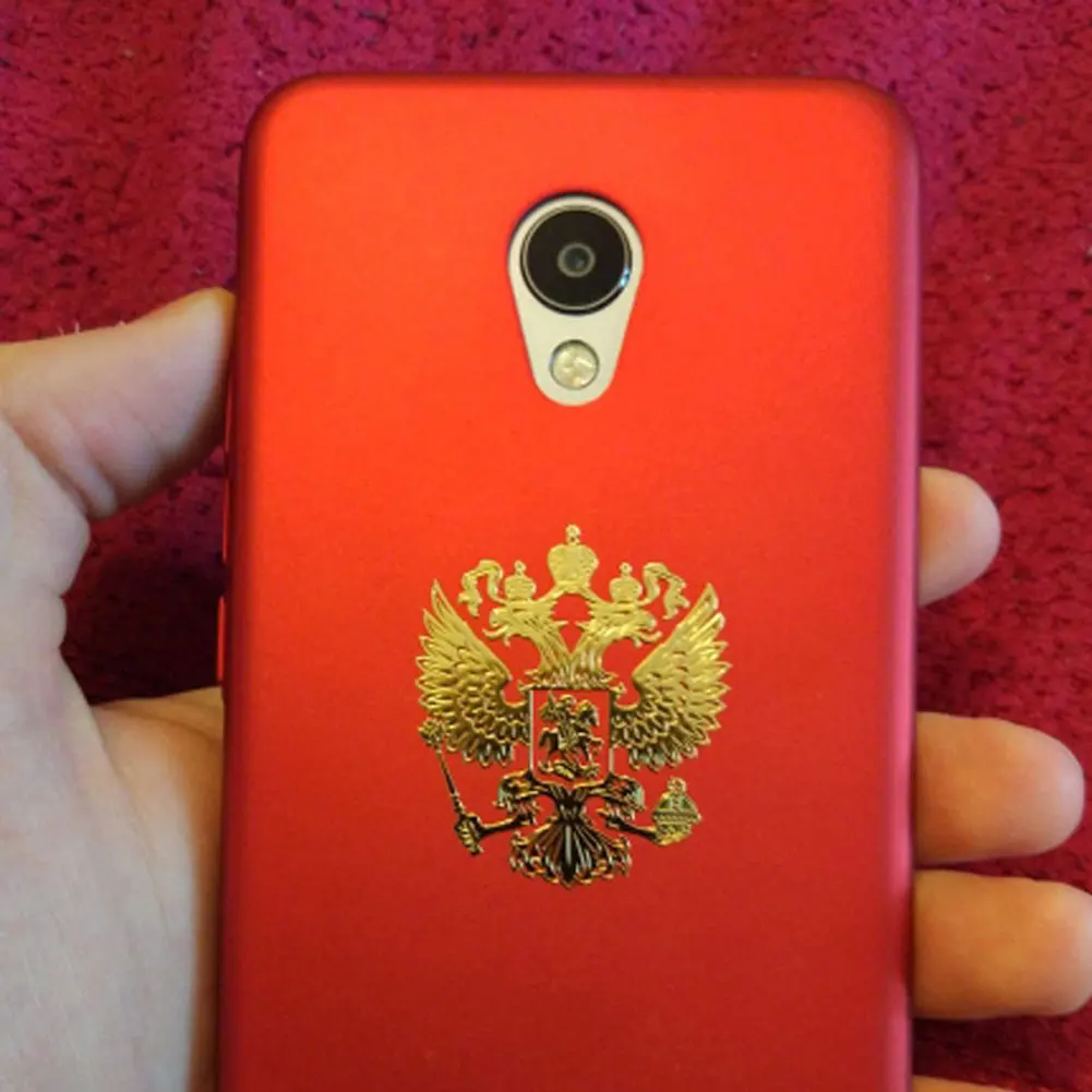 3D Автомобильная наклейка Gold Crests of Россия никелевая Металлическая наклейки для