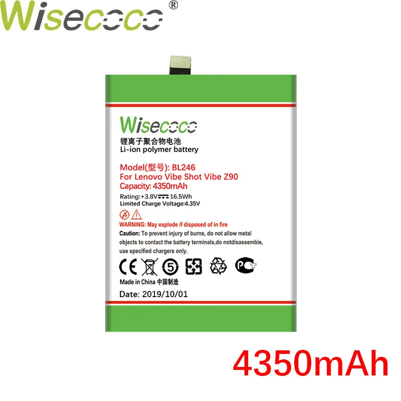 Wisecoco BL246 4350 мАч аккумулятор для lenovo Vibe Shot Vibe Max Z90 Z90-3 Z90-7 z90a40 телефон высокого качества+ номер отслеживания