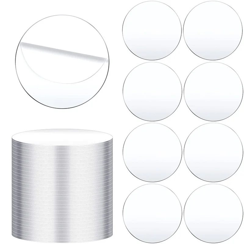50/25 Pieces Clear Acrylic Circle Blank Sheet Round Acrylic Discs for Art Project Painting Kids DIY Craft 2/3" 2mm Thick