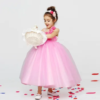 

Flower Girl Dresses 2016 Flower Ball Gown Floor-Length Cute Dress Pageant Costume for Wedding Party Vestido De Daminha