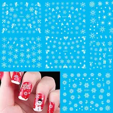 11 шт прекрасный Рождественский Снеговик бабочкой наклейки для ногтей, переводная картинка Снежинка косметический инструмент для ногтей переводная вода украшения для ногтей