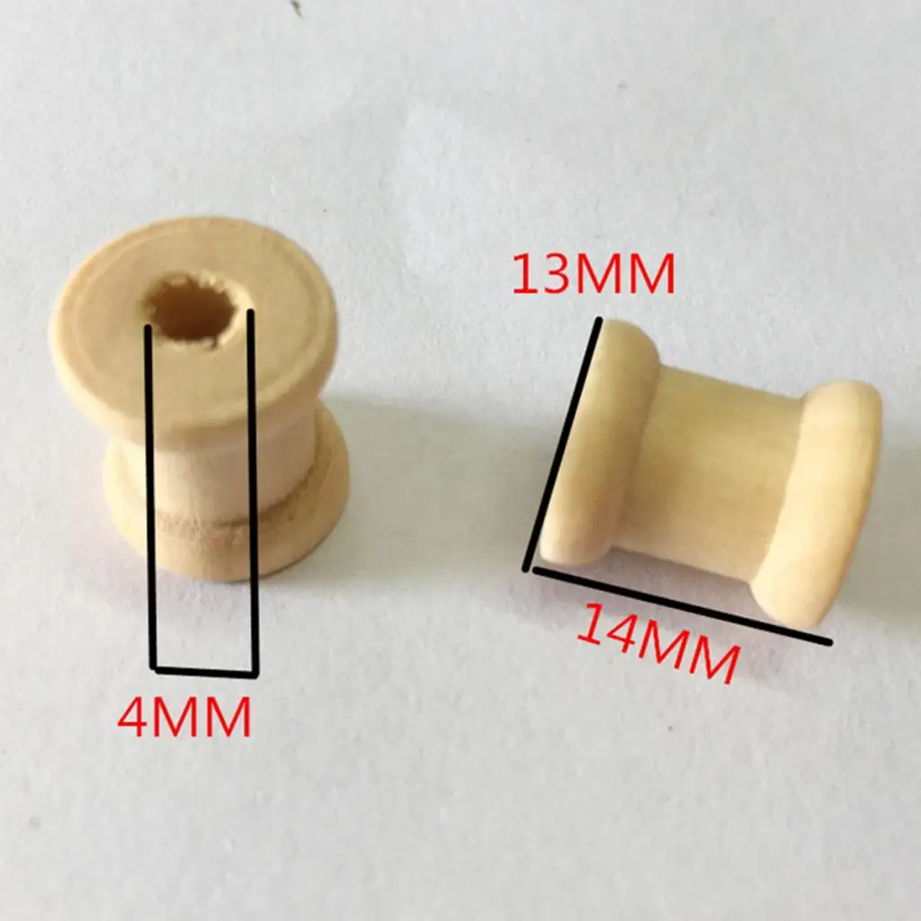 100 штук оптом деревянный без финишной отделки катушки шпульки для ниток шнур провода катушки швейные принадлежности 14 мм X 12 мм