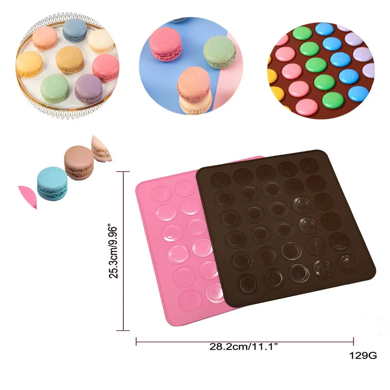 

Macaroon Kit Macaron Silicone Mat Non-Stick Baking Mold Set 30 Capacity Macaron Pot Cake Decorating Supplies Kitchen Accessories