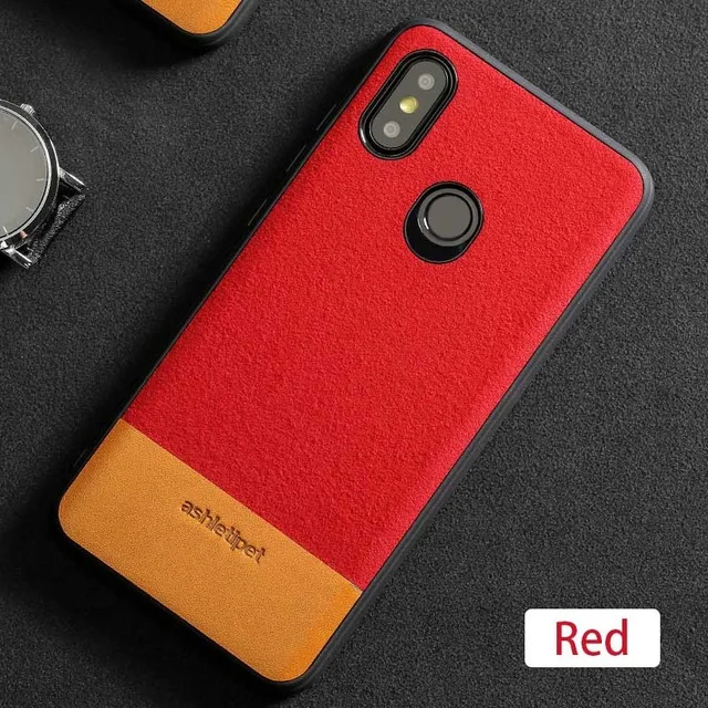 Красный Для Xiao mi Red mi Note 5 Чехол note5 Натуральная кожа задняя крышка силиконовый замшевый прошитый чехол coque для Xiaomi mi 6 8 8SE - Цвет: Красный