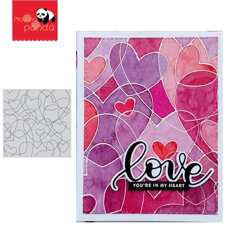  HEART TO HEART BACKGROUND STAMPS Metal Cutting Dies DIY Scrapbooking Craft Die Photo Invitation Car - 4000485078368