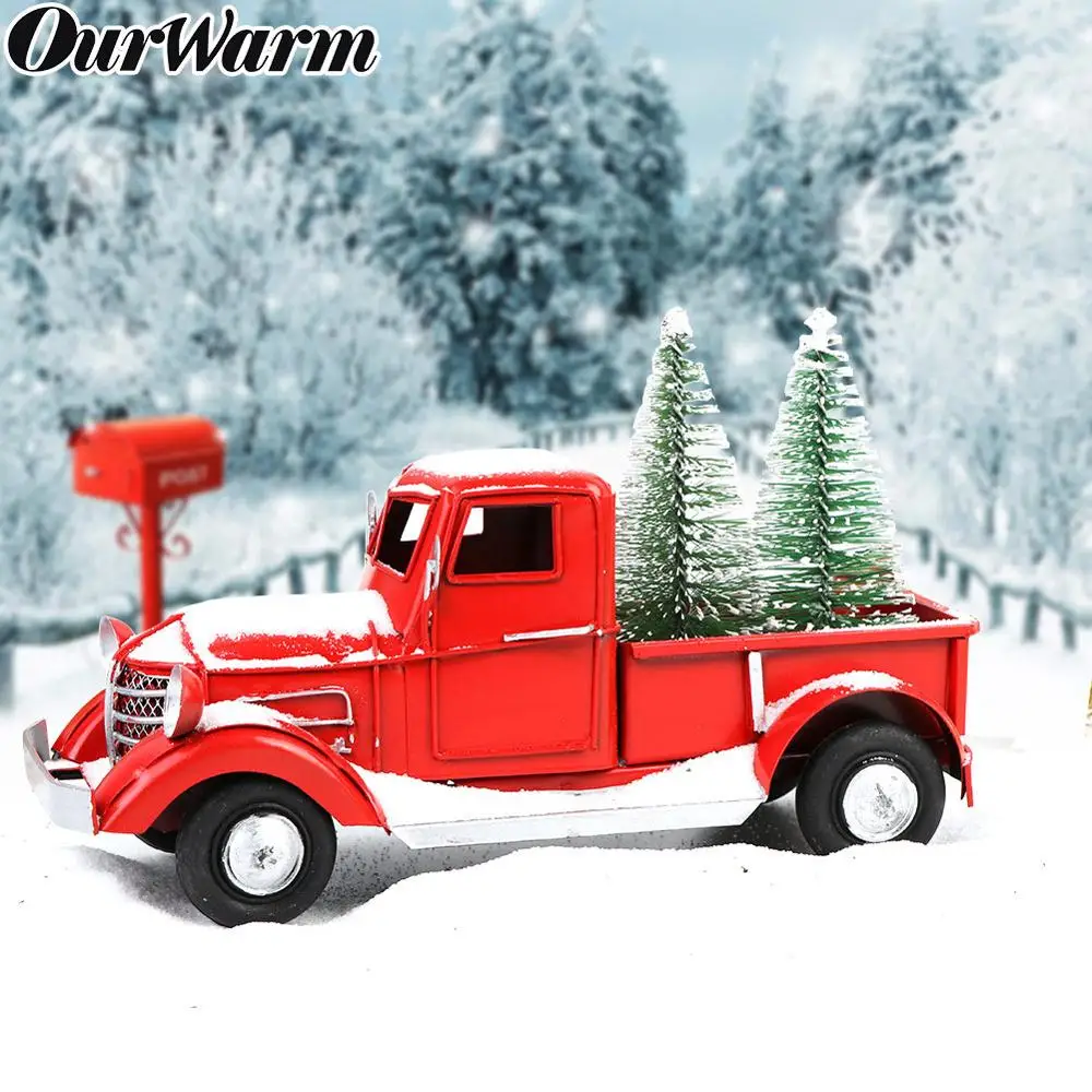 OurWarm рождественские красные настольные украшения для грузовиков Детские