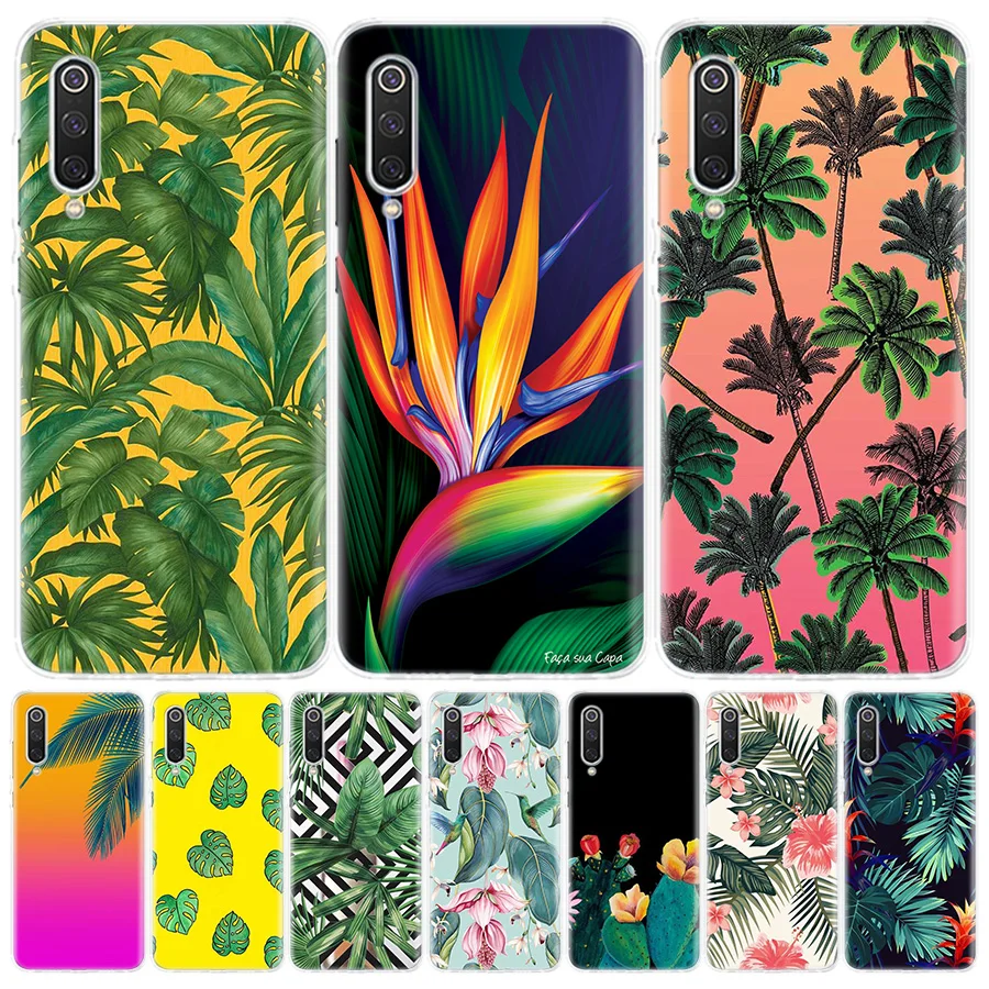 Чехол для телефона с тропическим зеленым растением и листьями Xiaomi Note 10 Mi 11 9 8 CC9 5X 6X