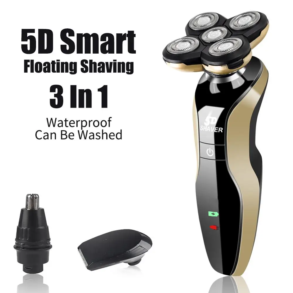 

Rechargeable Whole Body Washing Electric Shaver 5D Floating Head Shaving Machine for Men Beard Trimmer Waterproof Electric Razor