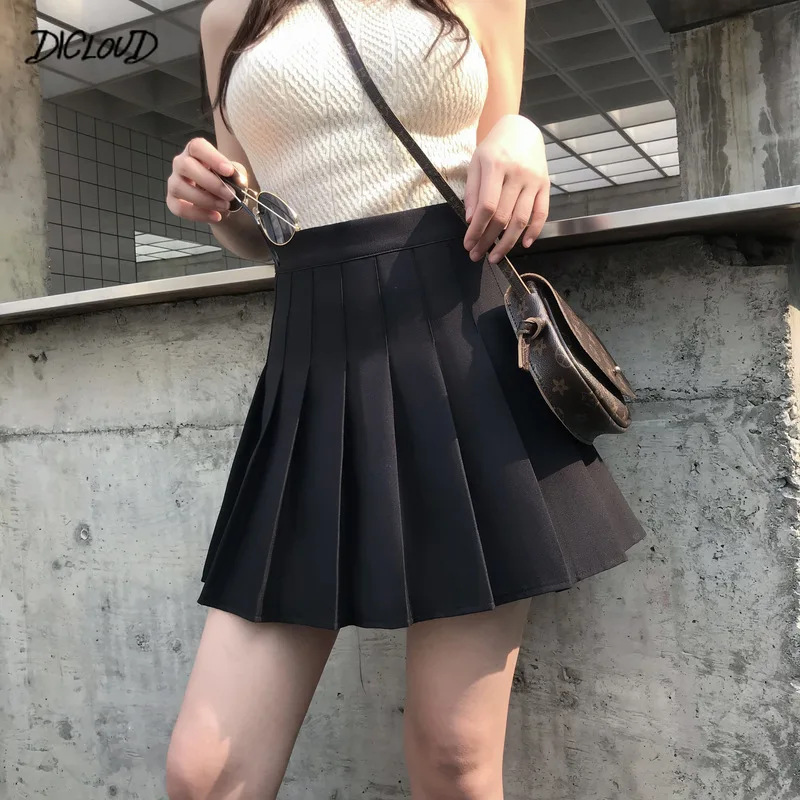 Женская атласная плиссированная юбка Harajuku летняя мини-юбка с высокой талией